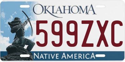 OK license plate 599ZXC