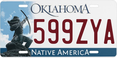OK license plate 599ZYA