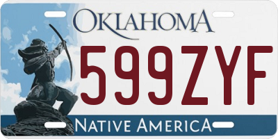 OK license plate 599ZYF