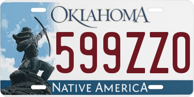 OK license plate 599ZZO