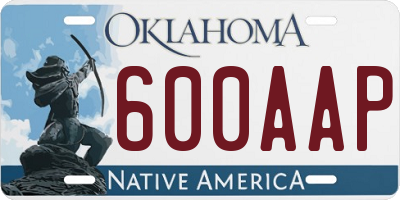 OK license plate 600AAP