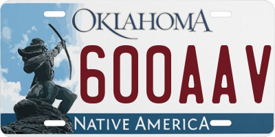 OK license plate 600AAV
