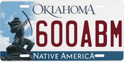 OK license plate 600ABM