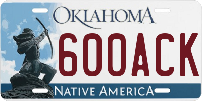OK license plate 600ACK