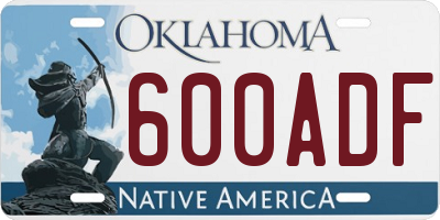 OK license plate 600ADF