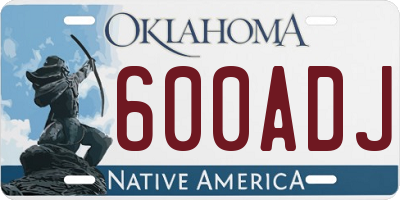 OK license plate 600ADJ