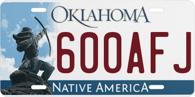 OK license plate 600AFJ