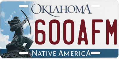 OK license plate 600AFM