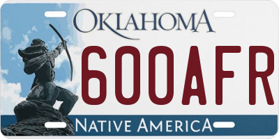 OK license plate 600AFR