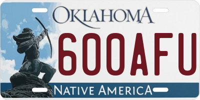 OK license plate 600AFU
