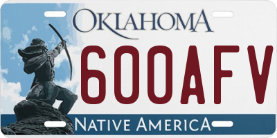 OK license plate 600AFV