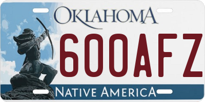 OK license plate 600AFZ