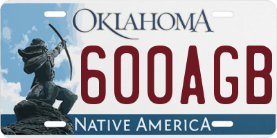 OK license plate 600AGB