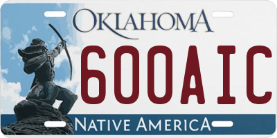 OK license plate 600AIC