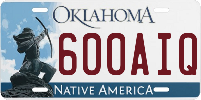 OK license plate 600AIQ