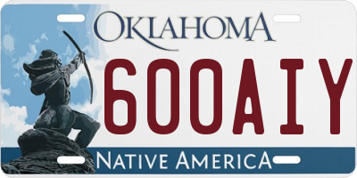 OK license plate 600AIY