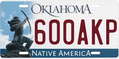 OK license plate 600AKP