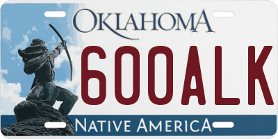 OK license plate 600ALK