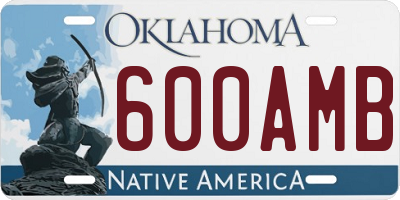 OK license plate 600AMB