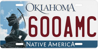 OK license plate 600AMC