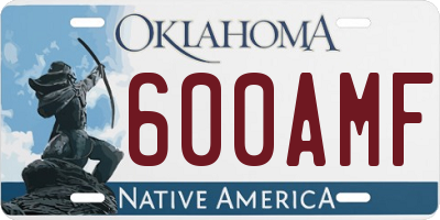 OK license plate 600AMF