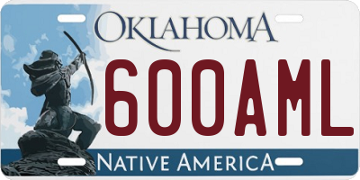 OK license plate 600AML