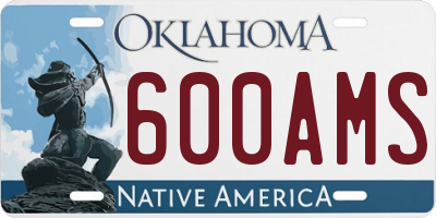 OK license plate 600AMS