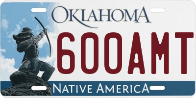 OK license plate 600AMT