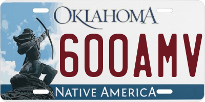 OK license plate 600AMV