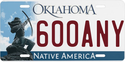 OK license plate 600ANY