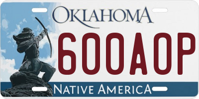 OK license plate 600AOP