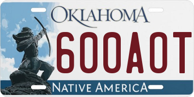 OK license plate 600AOT