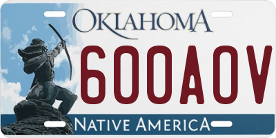 OK license plate 600AOV