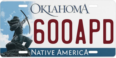 OK license plate 600APD