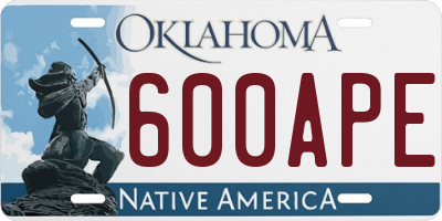 OK license plate 600APE