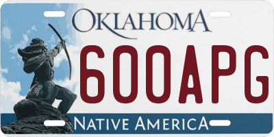 OK license plate 600APG