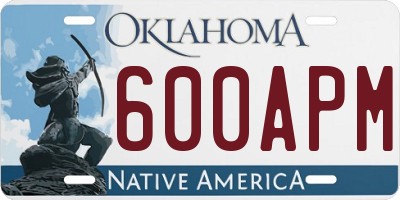 OK license plate 600APM