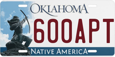 OK license plate 600APT