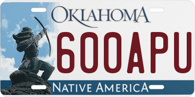 OK license plate 600APU