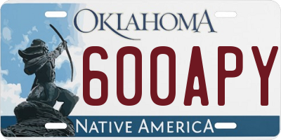 OK license plate 600APY