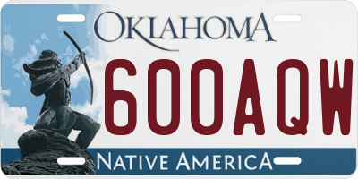 OK license plate 600AQW