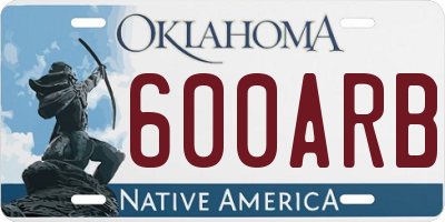 OK license plate 600ARB