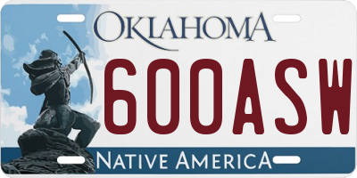 OK license plate 600ASW