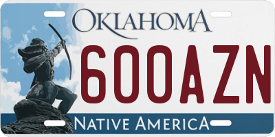 OK license plate 600AZN