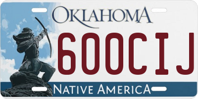OK license plate 600CIJ