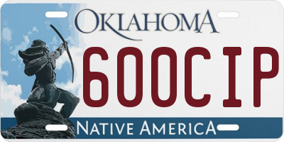 OK license plate 600CIP