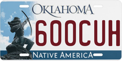 OK license plate 600CUH