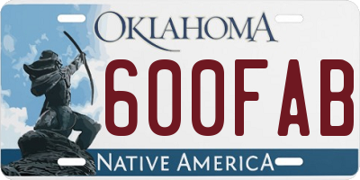 OK license plate 600FAB