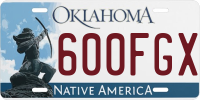 OK license plate 600FGX