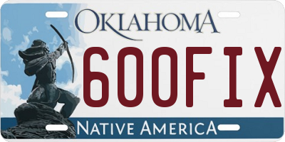 OK license plate 600FIX